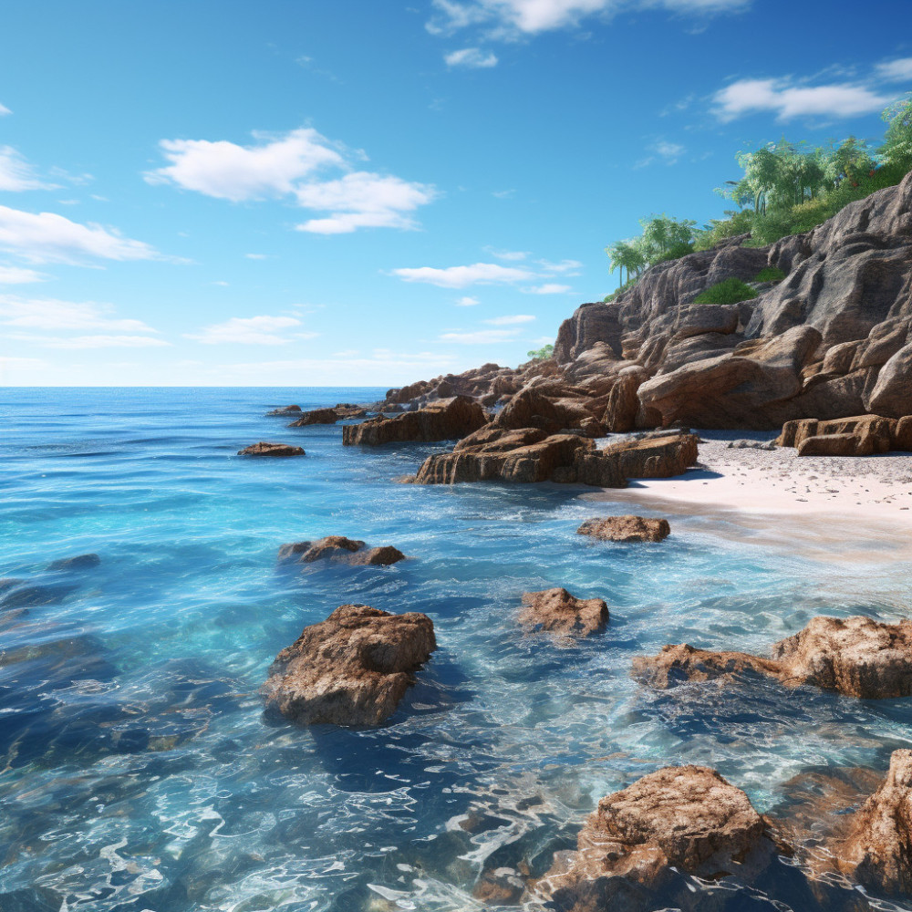 Ocean's Gentle Song with Nature's Touch