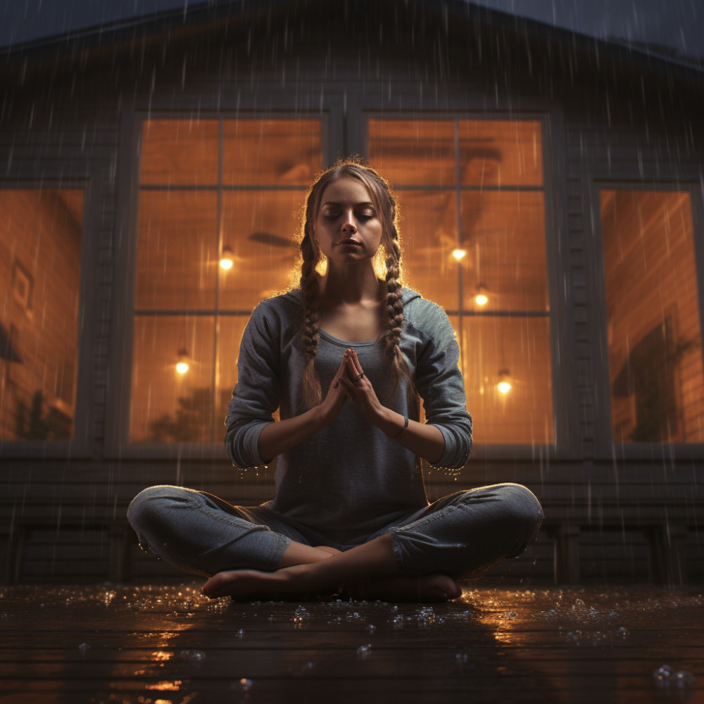 Yoga's Serene Drizzle Prelude