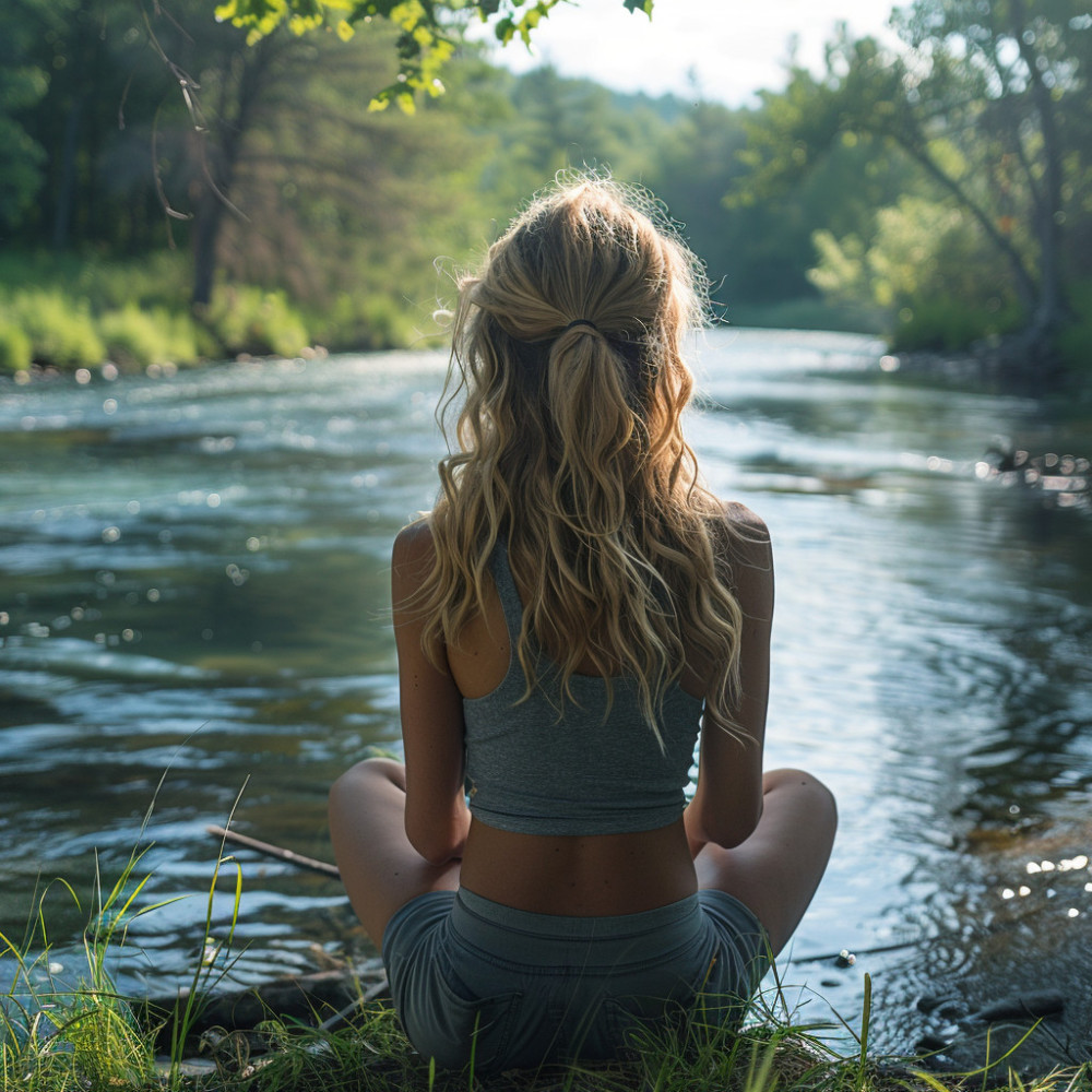 Aguas Tranquilas En El Suave Eco De Meditación