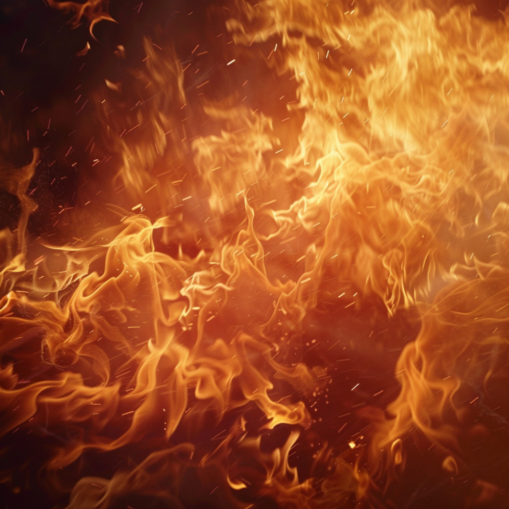 Peaceful Slumber in Fire's Soft Light