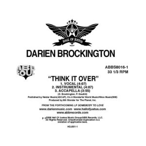 ดาวน์โหลดและฟังเพลง Think It Over (Acappella) พร้อมเนื้อเพลงจาก Darien Brockington