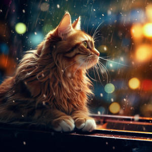Cat's Serene Playtime: Serene Rain Showers