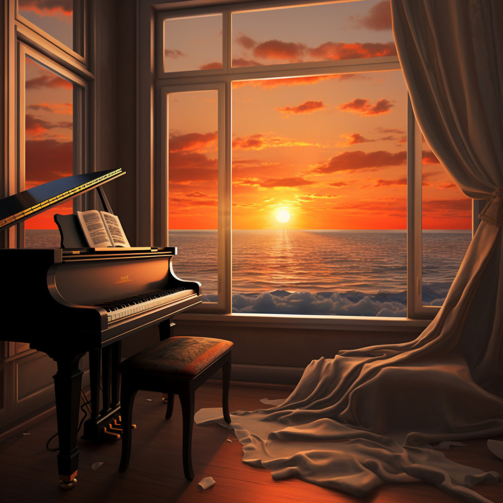 Presentación Armónica: Serenidad En Horizontes De Piano