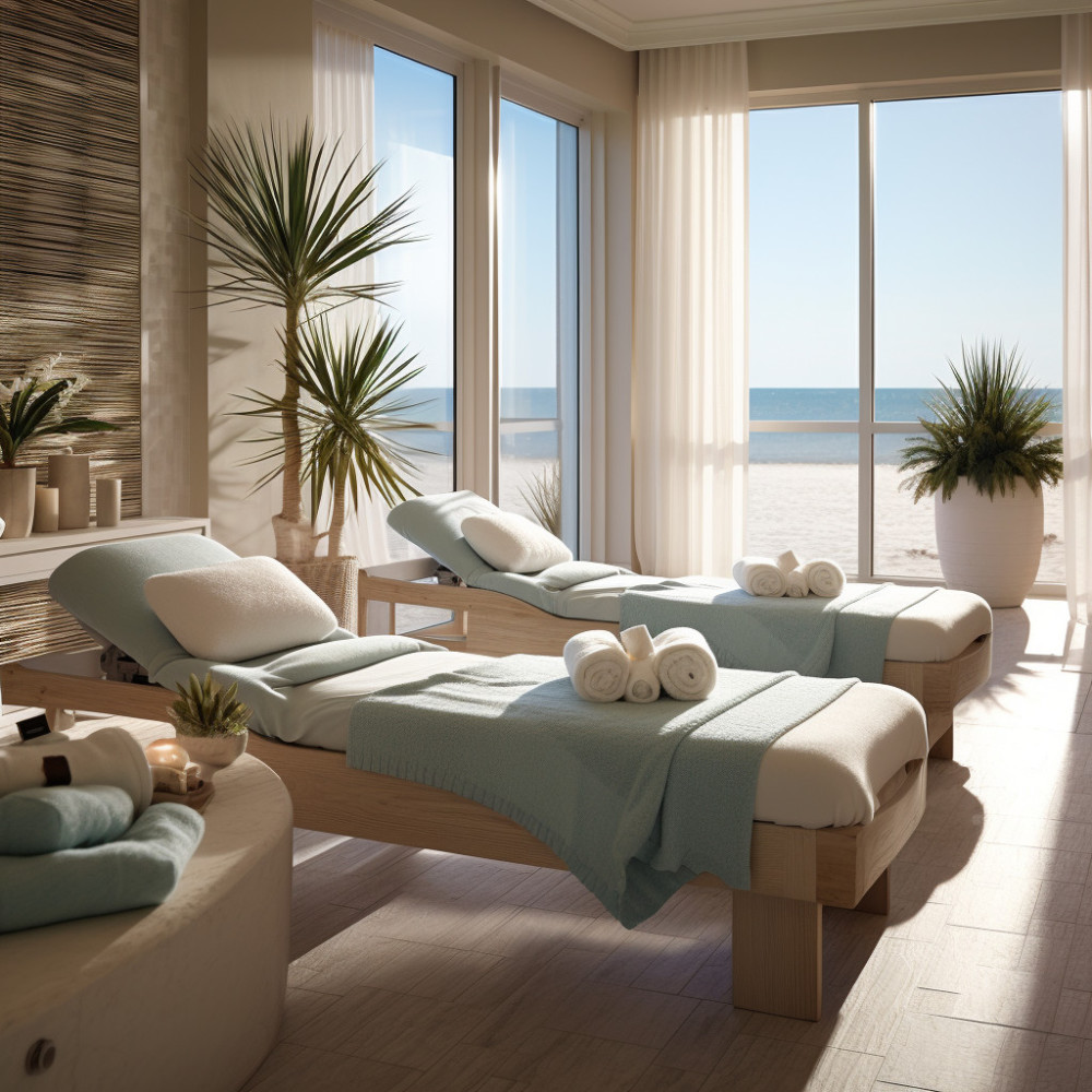 Armonía De Olas Del Océano En El Spa