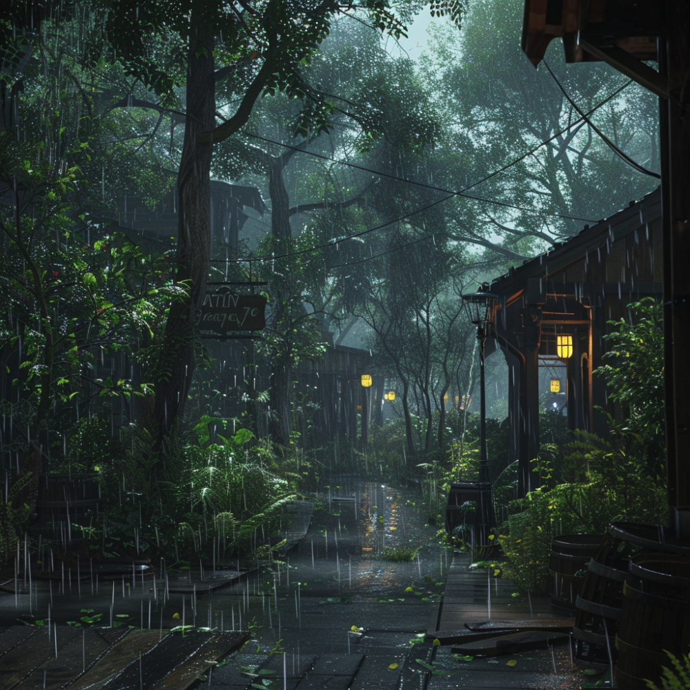 Deep Binaural Beats in Night Rain