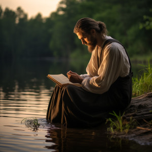 Streamside Study Bliss: Nature's Reflective Waterside Rhythms