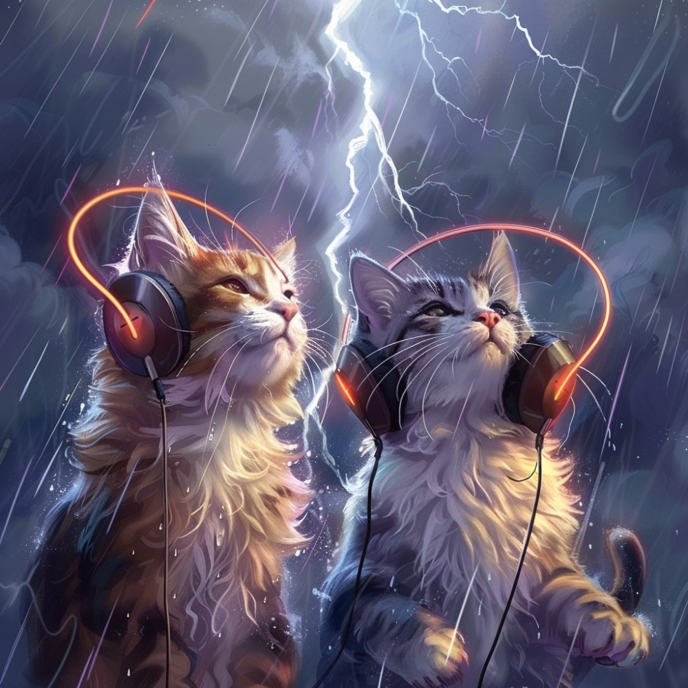 Feline's Thunderous Calm