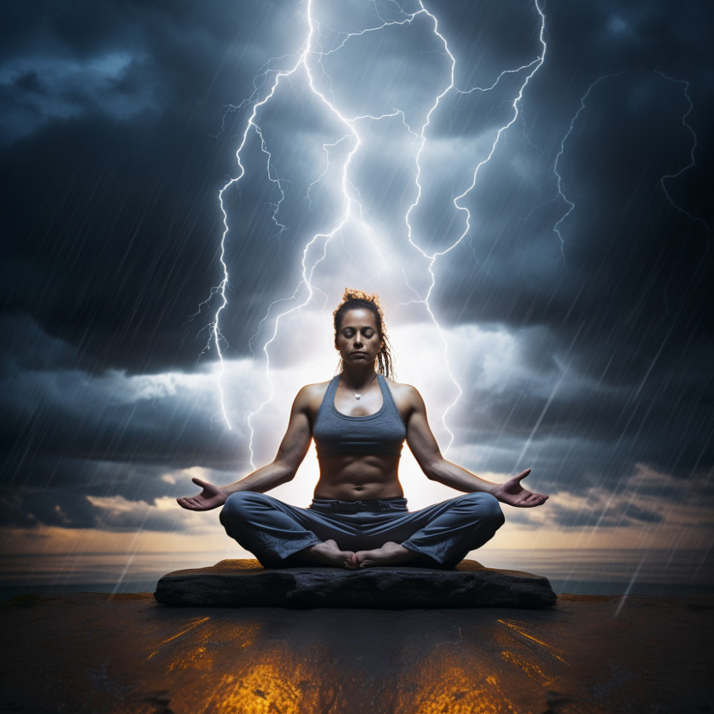 Ecos De Truenos Que Calman En La Meditación