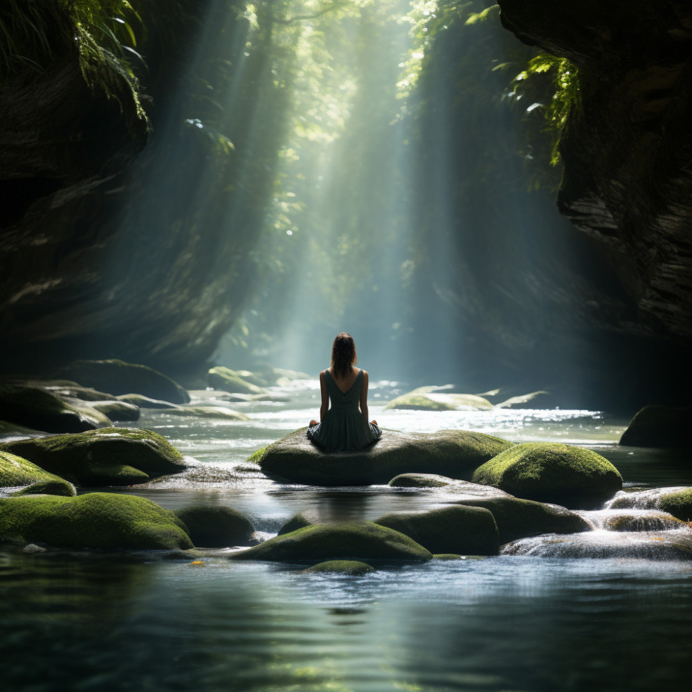 Stream's Serenity in Flowing Waters