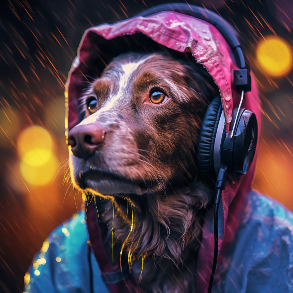 Melodic Rainy Canine Serenity