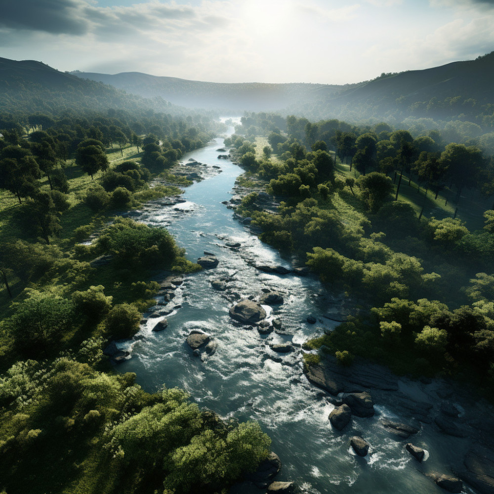 River's Soothing Dance in Serene Sound