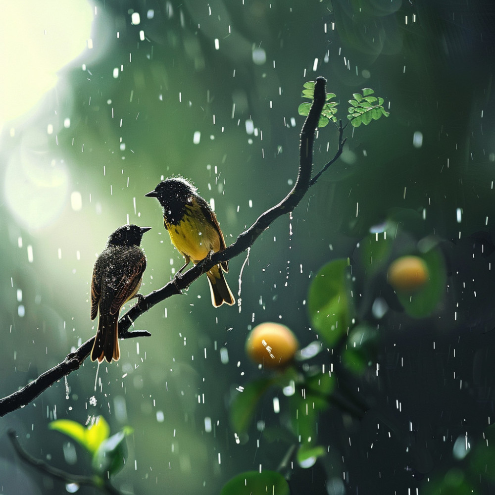 Yoga Tranquility with Rain and Avian Sounds