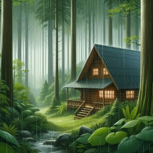 Lluvia Relajante的專輯Heavy Rain in the Forest Hut