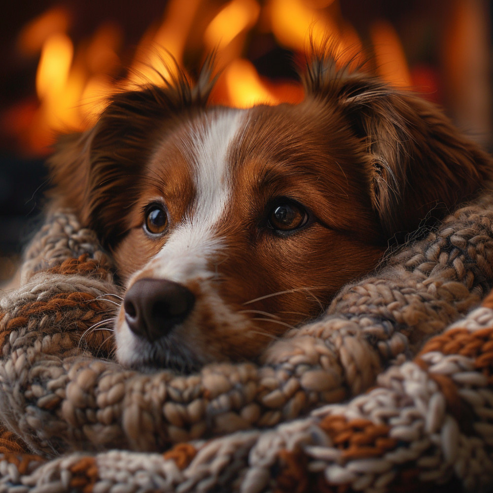 Relajación De Mascotas De Fuego Relajante