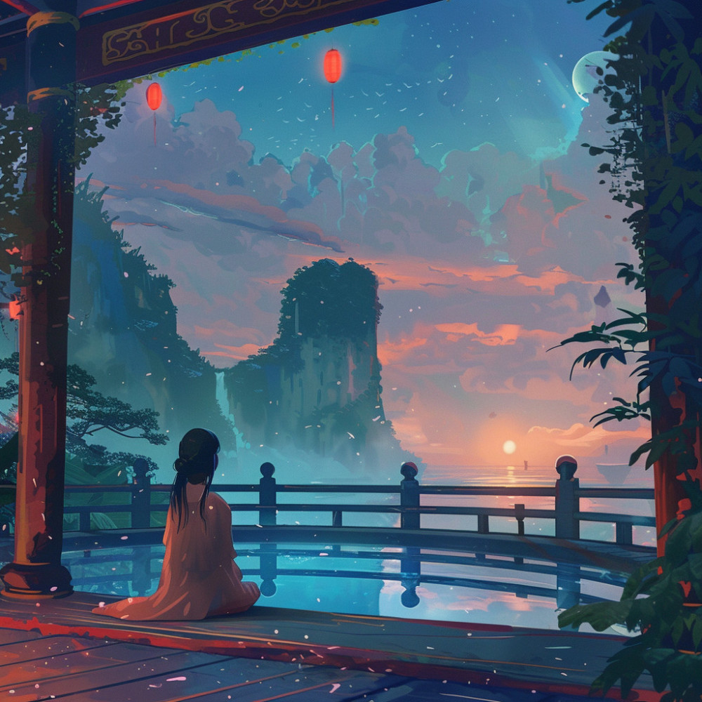 Mindful Serenity in Ambient Waves