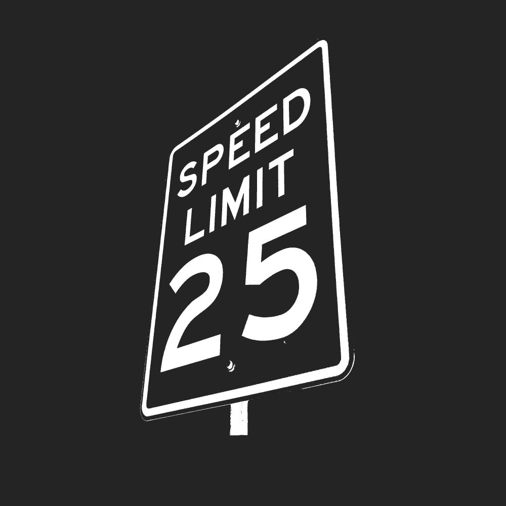 speed limit of 25 mph sign (Explicit)