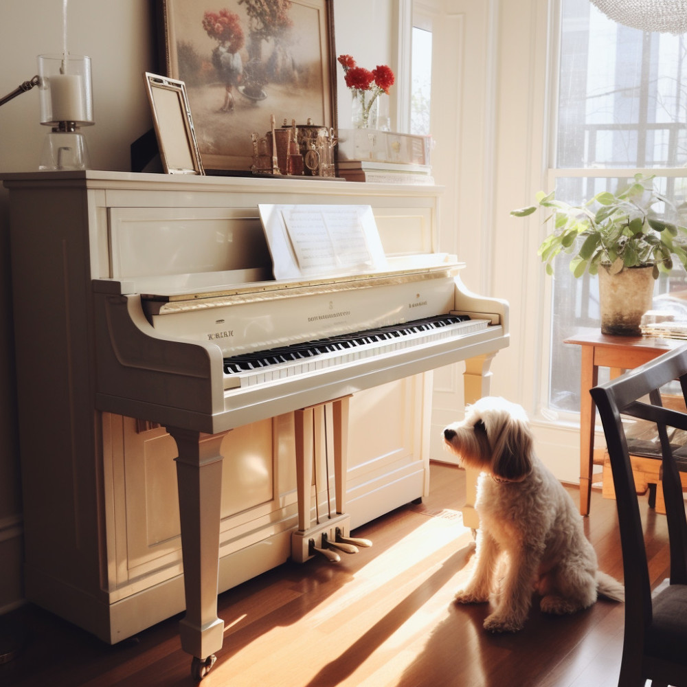 Canine Serenity in Piano's Sound