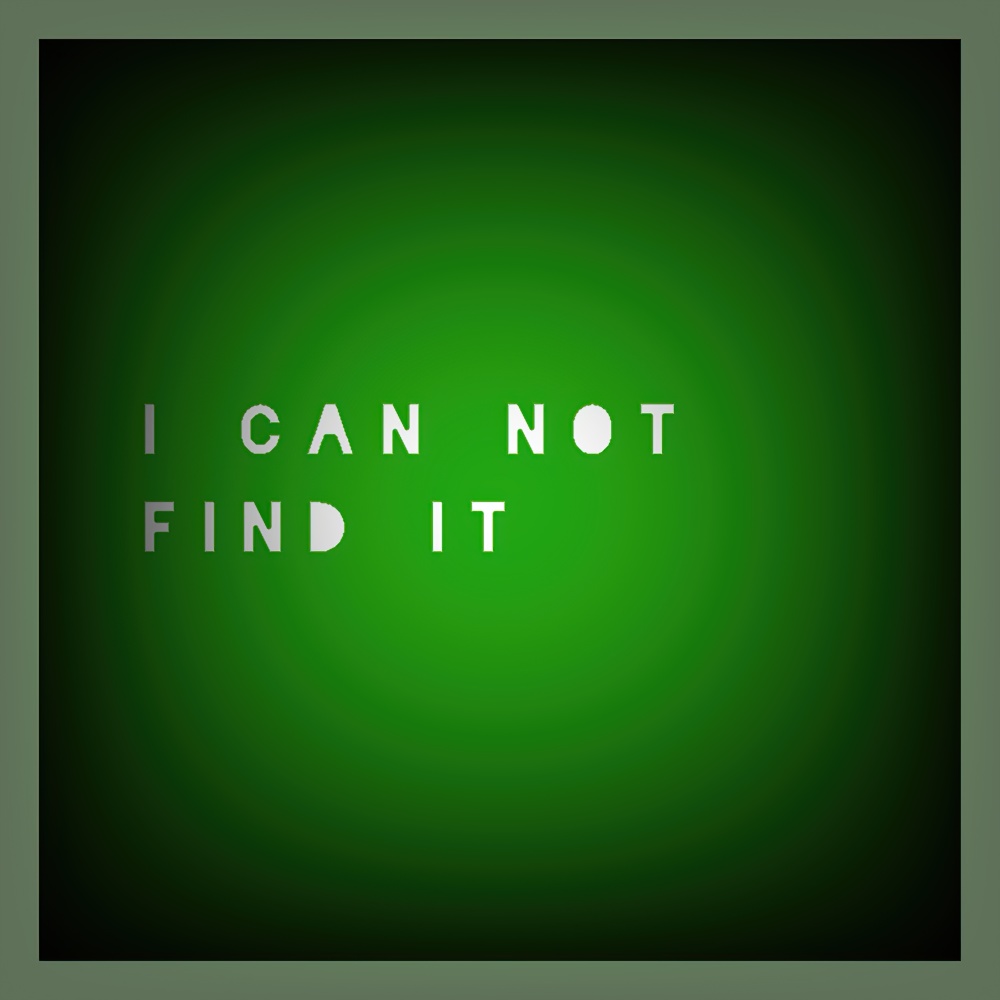 I Can Not Find It