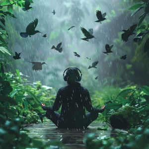 Meditation Music Masters的專輯Nature's Binaural Focus: Birds in Rain Meditation - 92 88 Hz