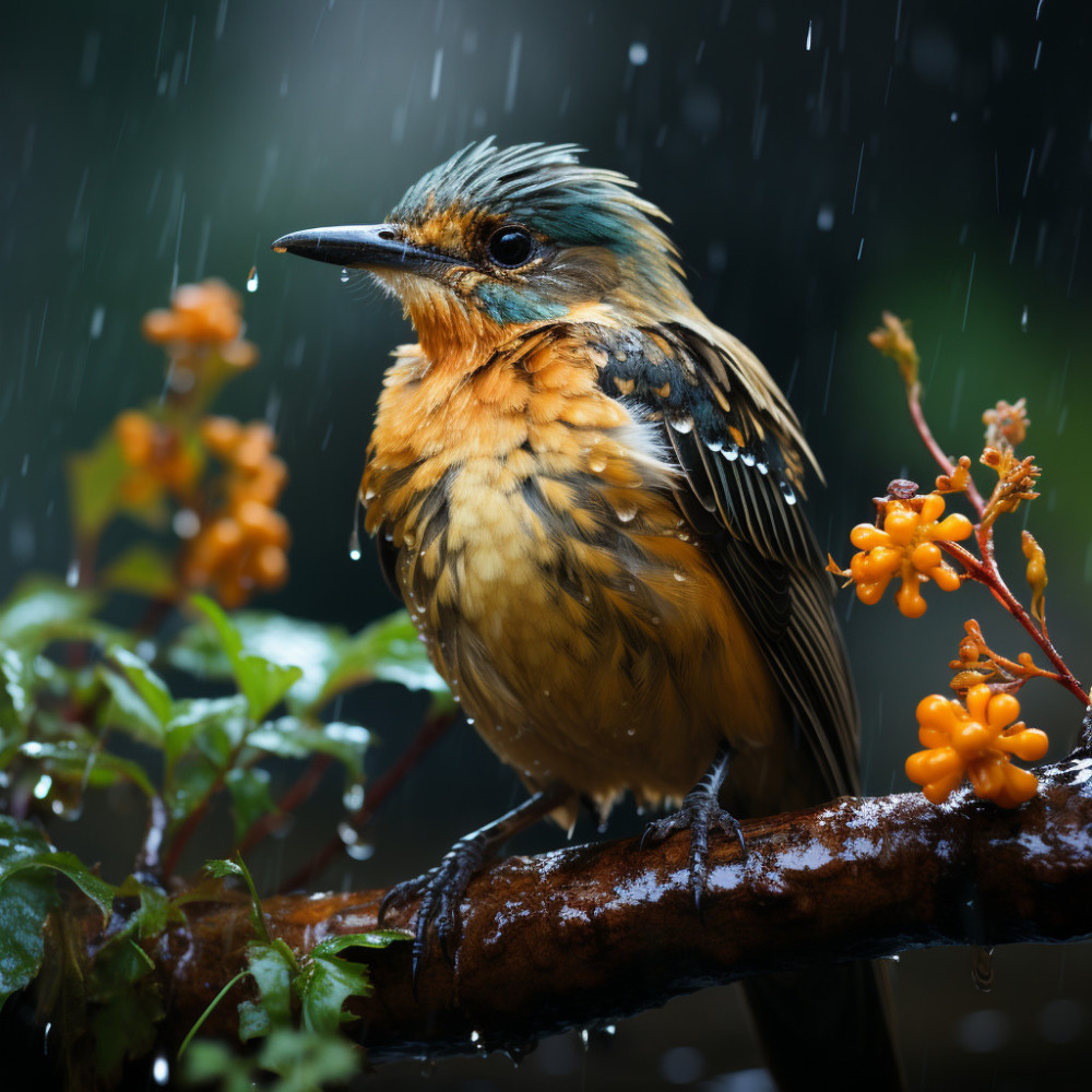Canto De Pájaros En Sinfonía Lluviosa