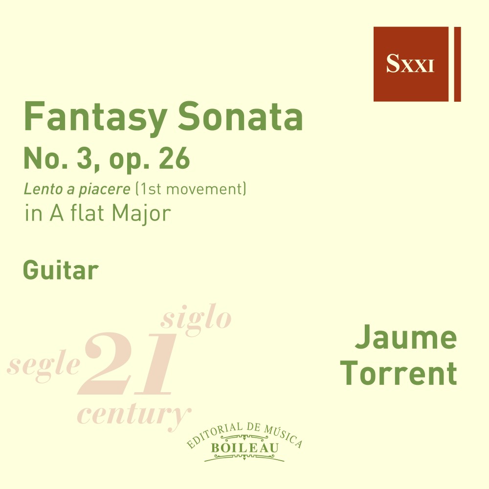 Fantasy Sonata No. 3, Op. 26. Lento a Piacere (1st Movement) in  A Flat Major. Guitar