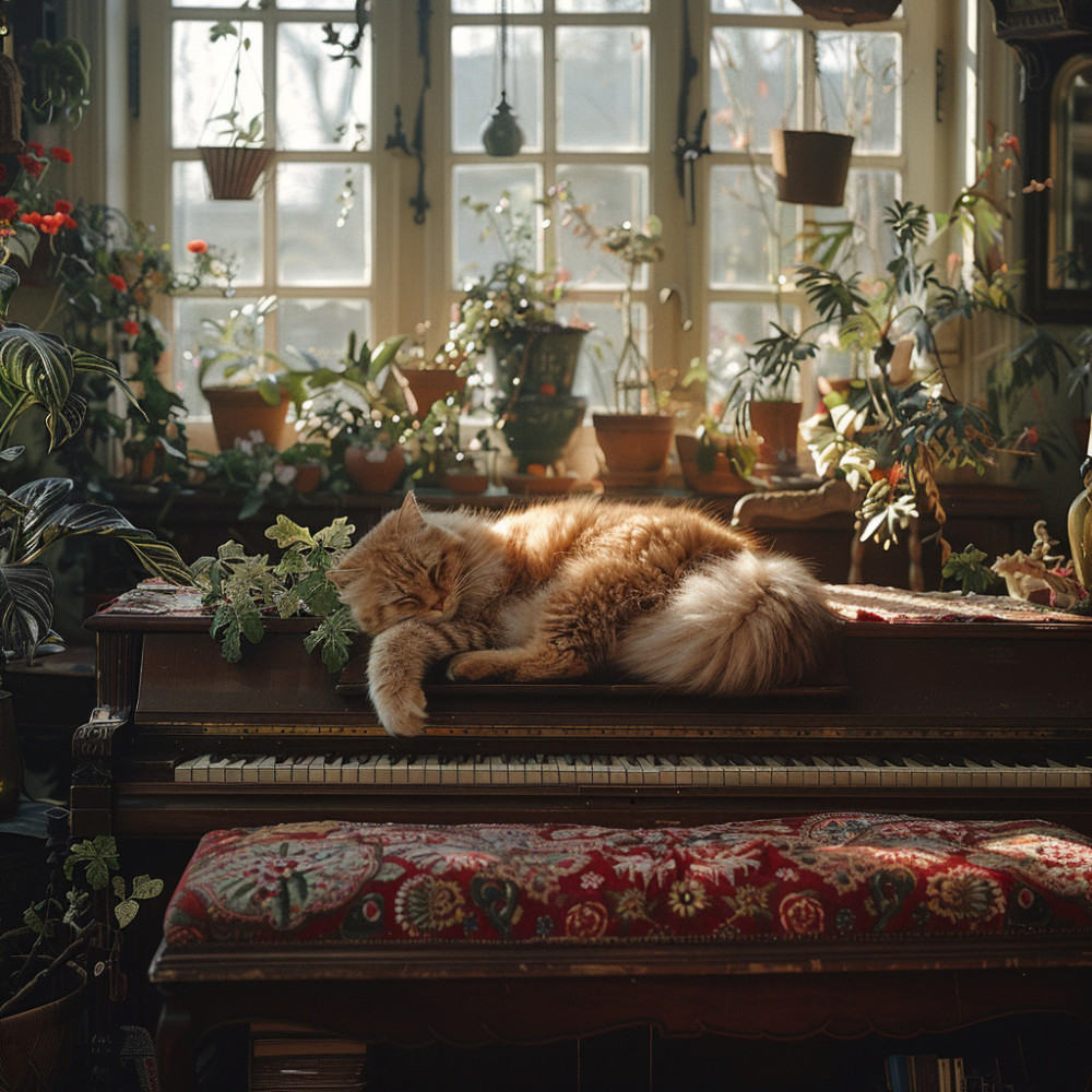Suaves Ecos De Piano Para Gatos
