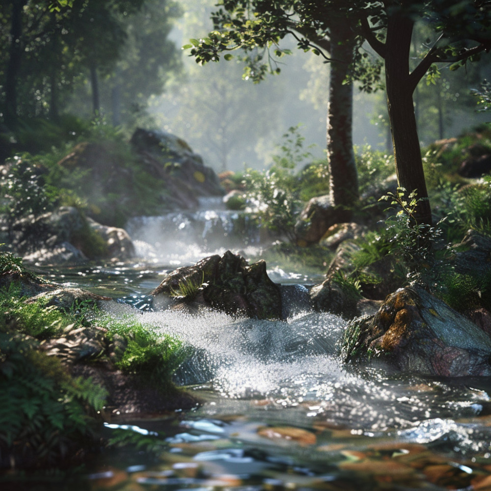 Rejuvenating Stream for Spa Ambience
