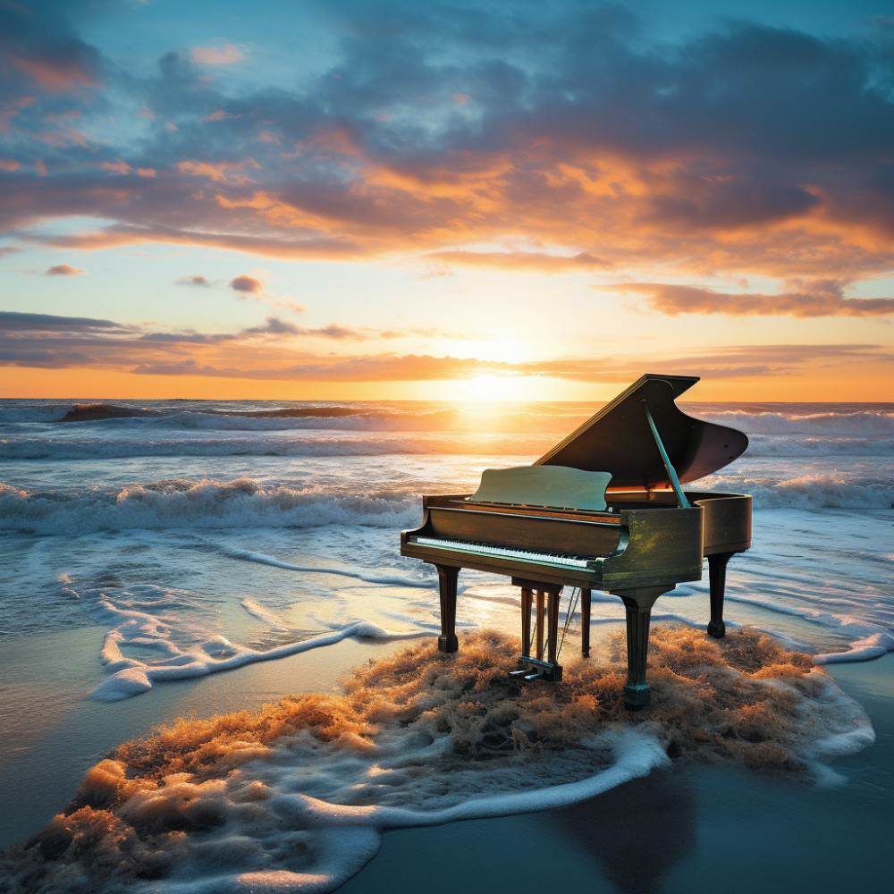 Colorful Piano Sound Waves