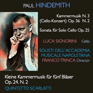 อัลบัม Hindemith: Kammermusik No. 3, Op. 36 - Sonata fūr Solo Cello, Op. 25 - Kleine Kammermusik für fünf Bläser, Op. 24 ศิลปิน Luca Signorini