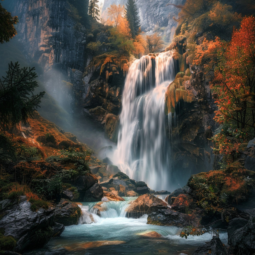 Cascada Calmante De La Noche En El Sueño