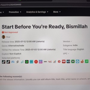 Rizal的专辑Start Before You're Ready, Bismillah