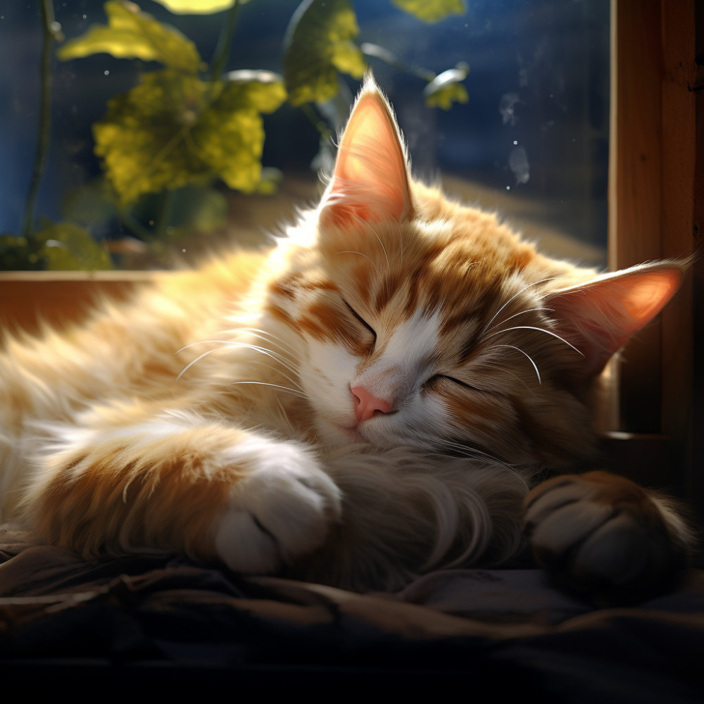 Cat's Peaceful Respite in Soothing Music