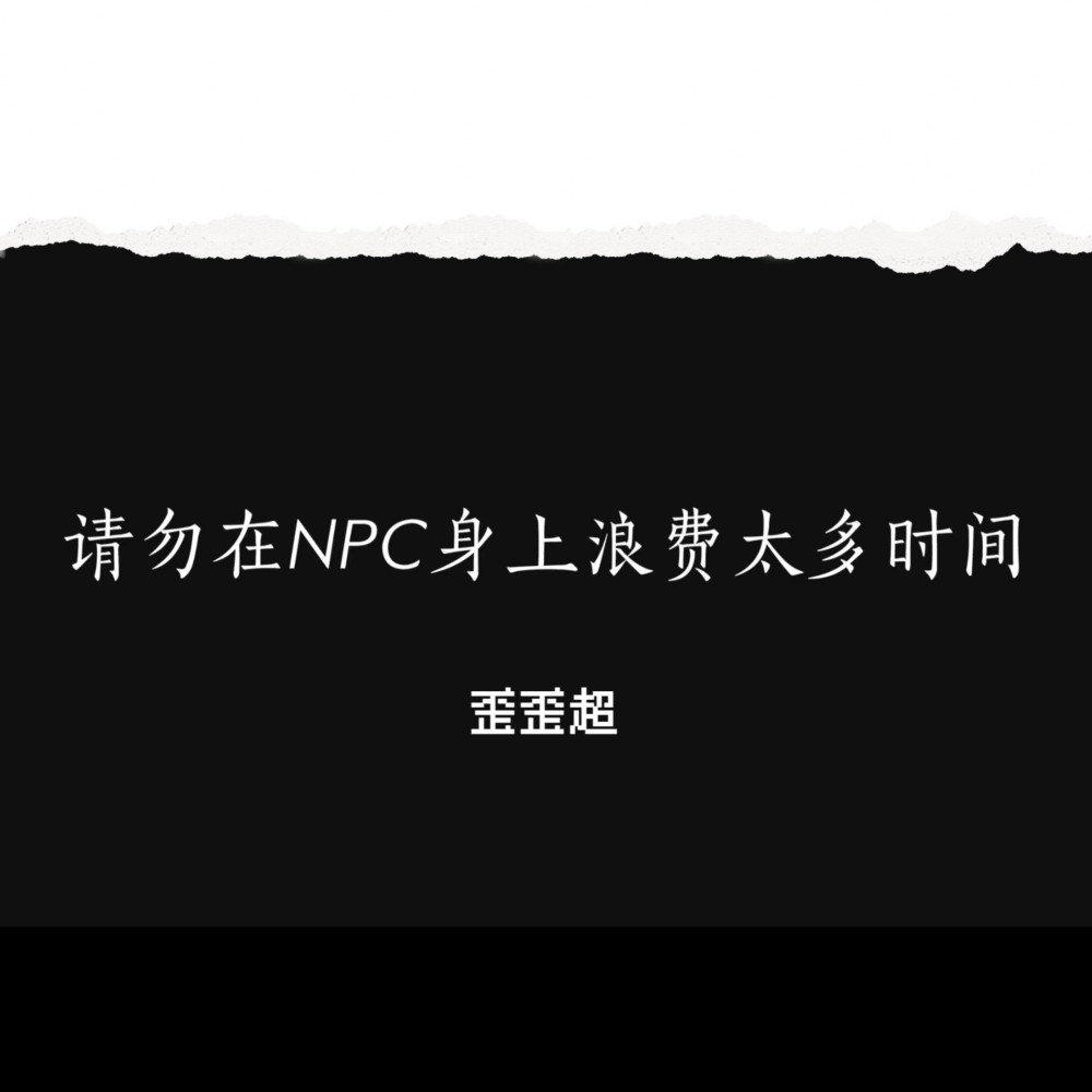 请勿在NPC身上浪费太多时间 (伴奏)