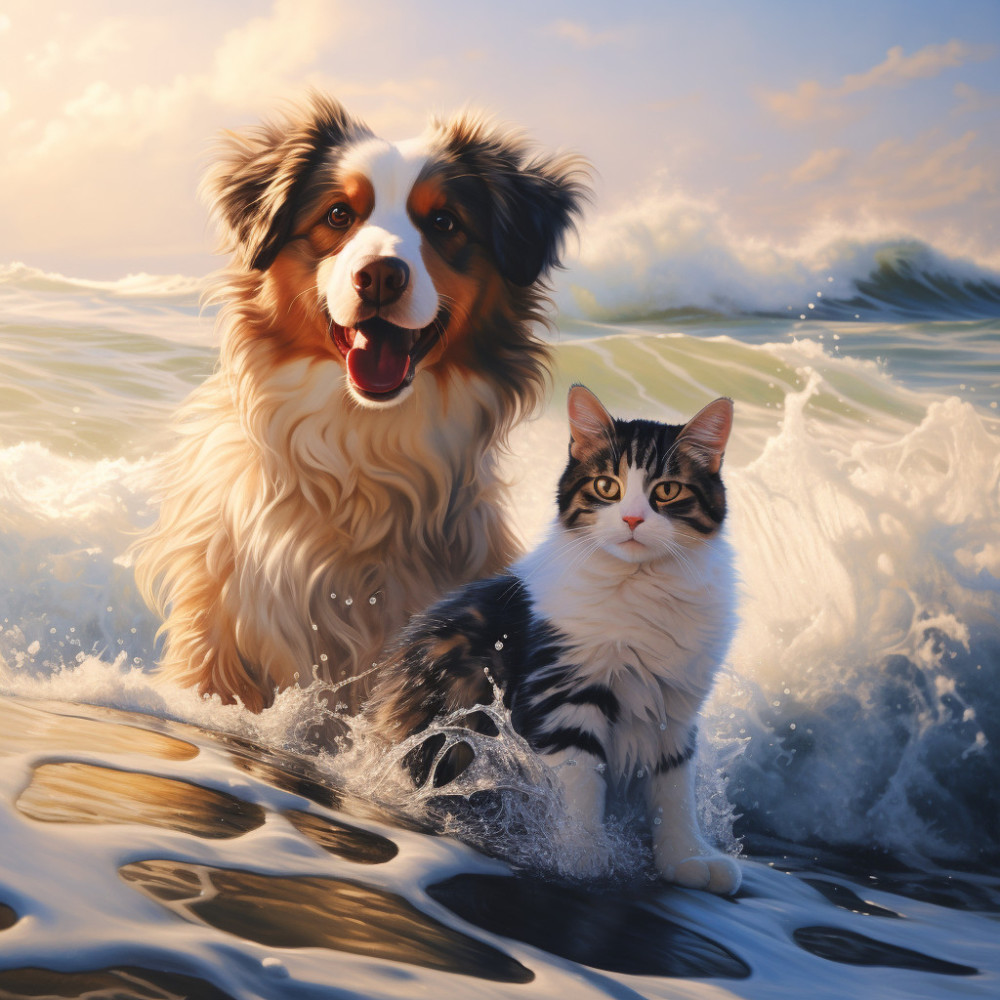 Rainfall Music with Purring Cats