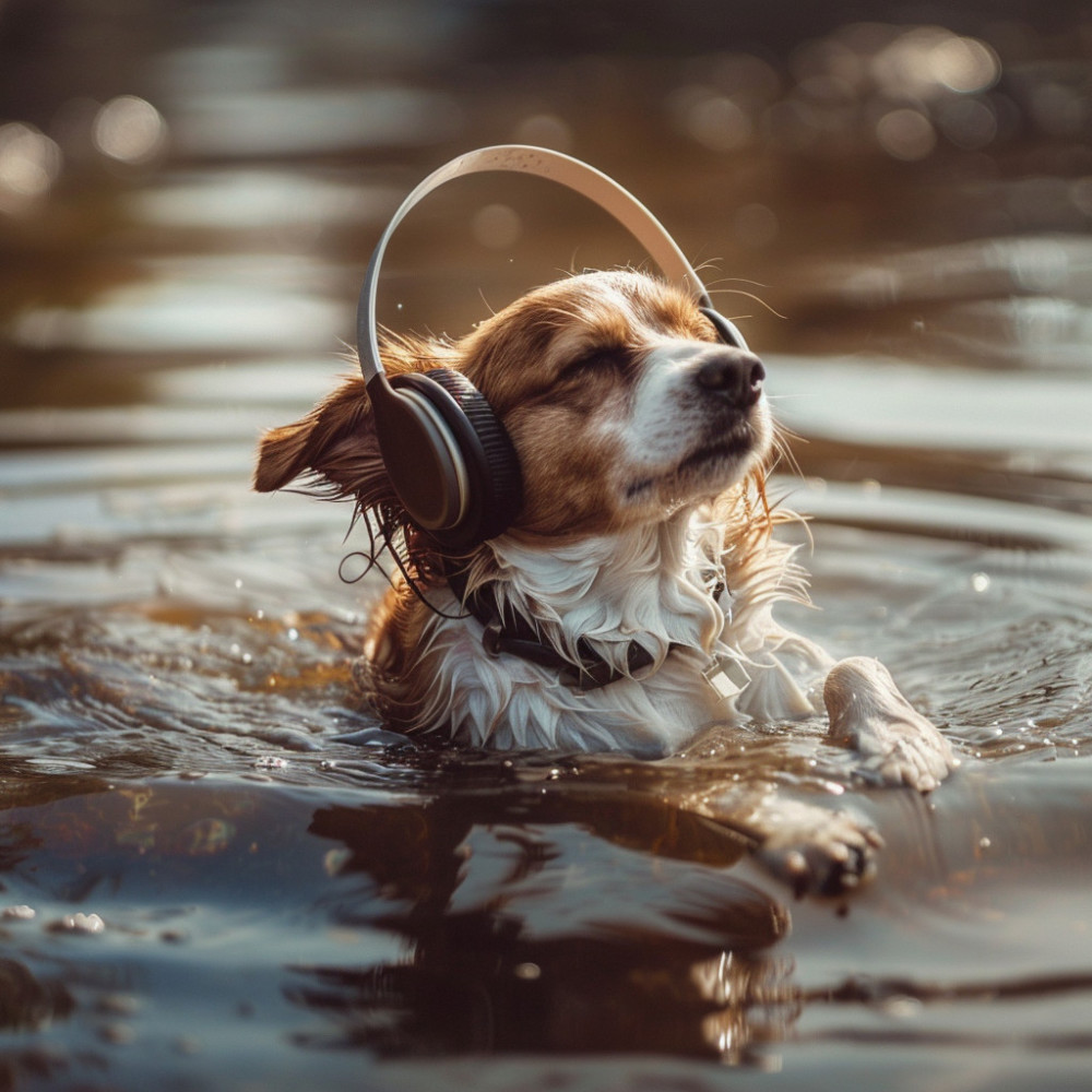 Dogs Relax by Stream