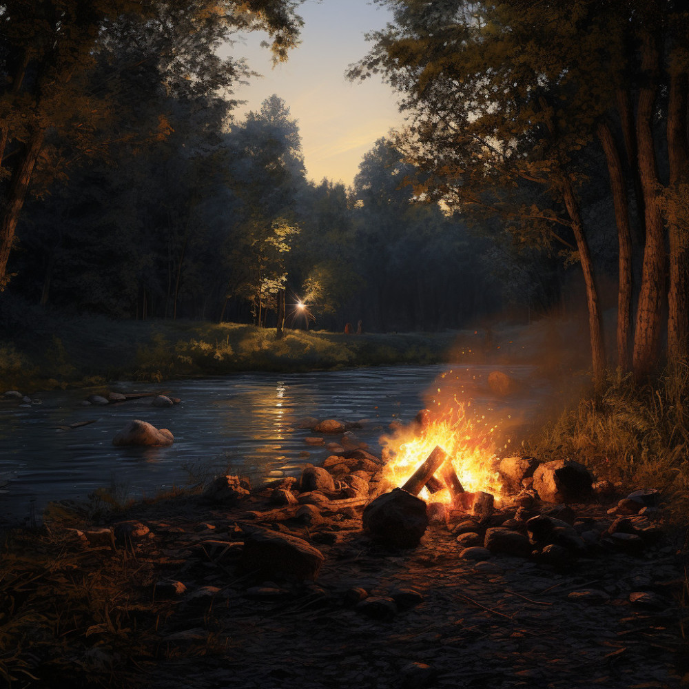 Canine Comfort in Fire's Glow