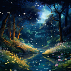 Nocturnal Nature: Flowing Stream and Chill Tunes