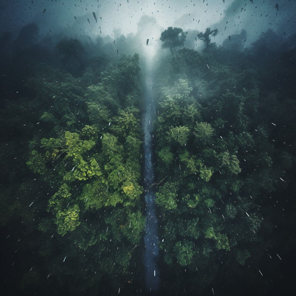 Nature's Rain in the Forest