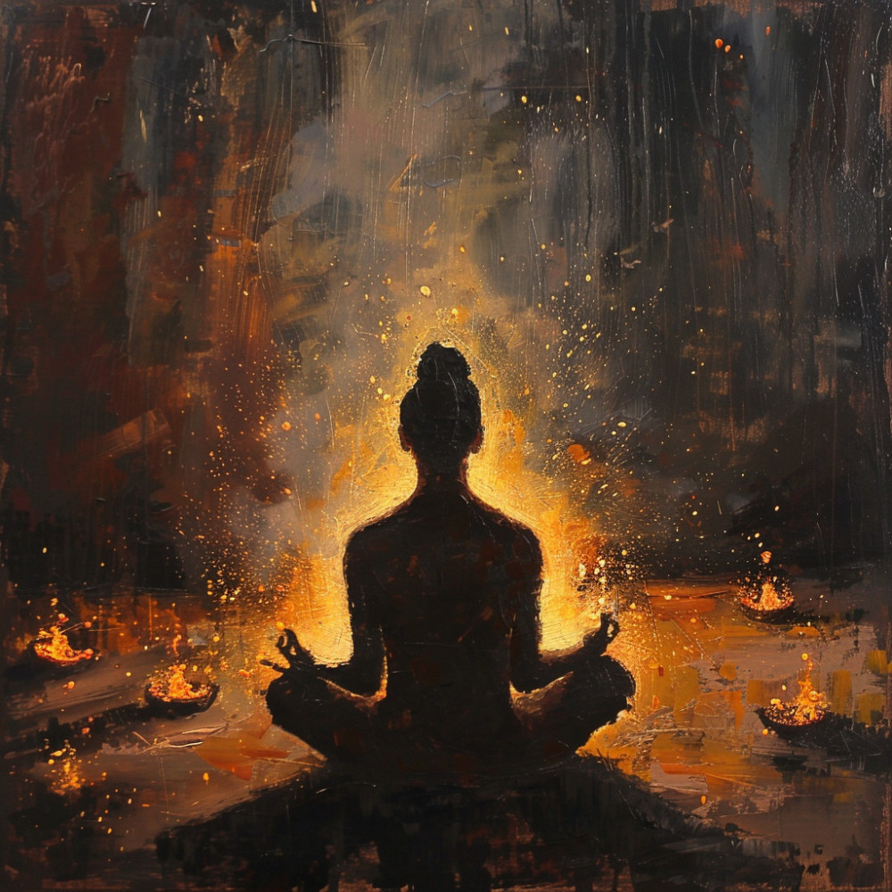 Armonía De La Luz Del Fuego Paz De La Relajación