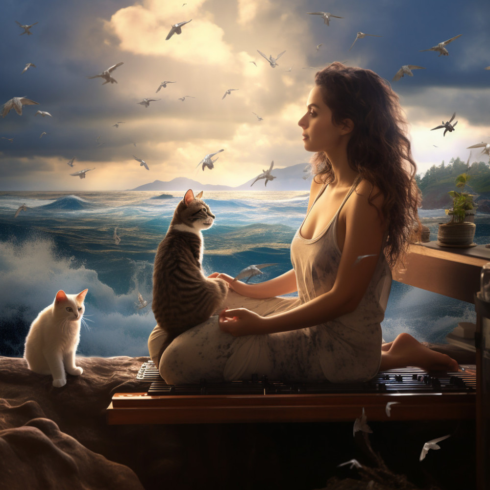 Seaside Serenity with Felines