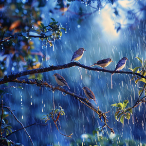 Binaural Beats Solitude的專輯Twilight Chorus: Binaural Birds amidst Nature's Rain - 78 72 Hz