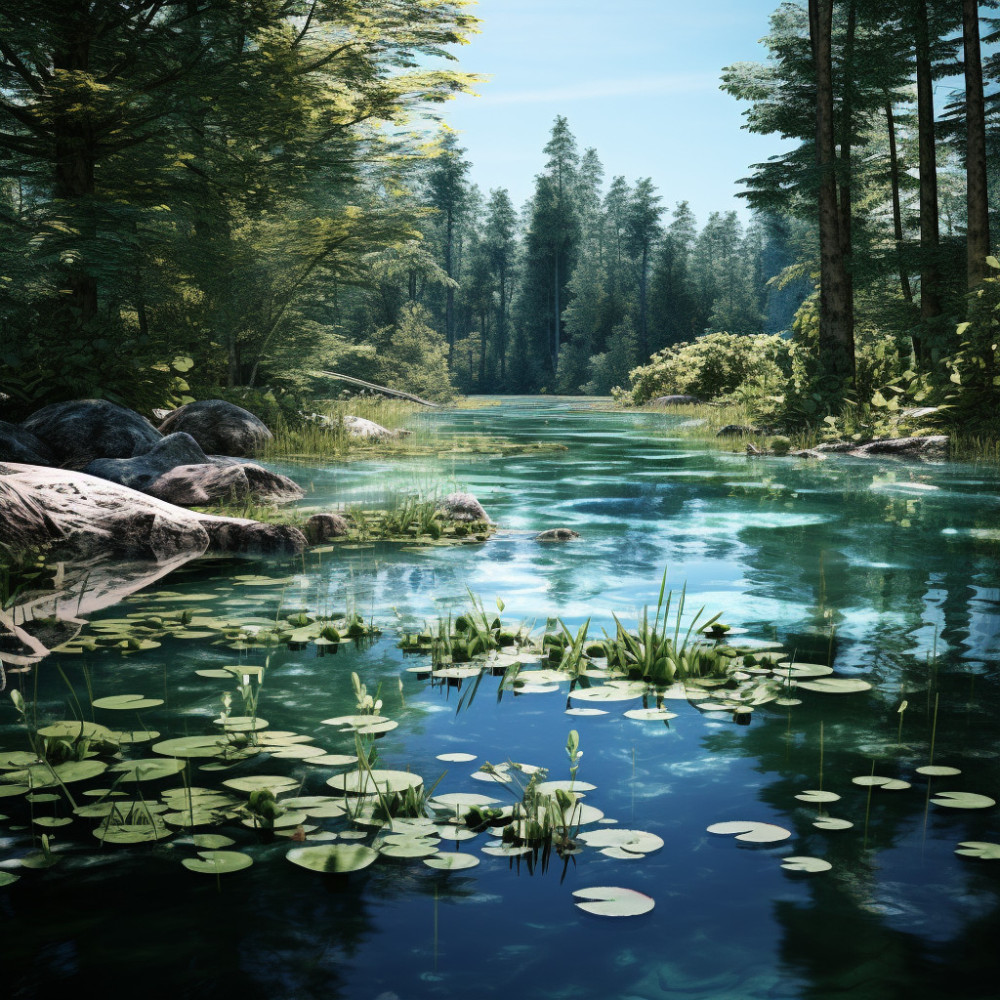 Serene Water Office Ambiance