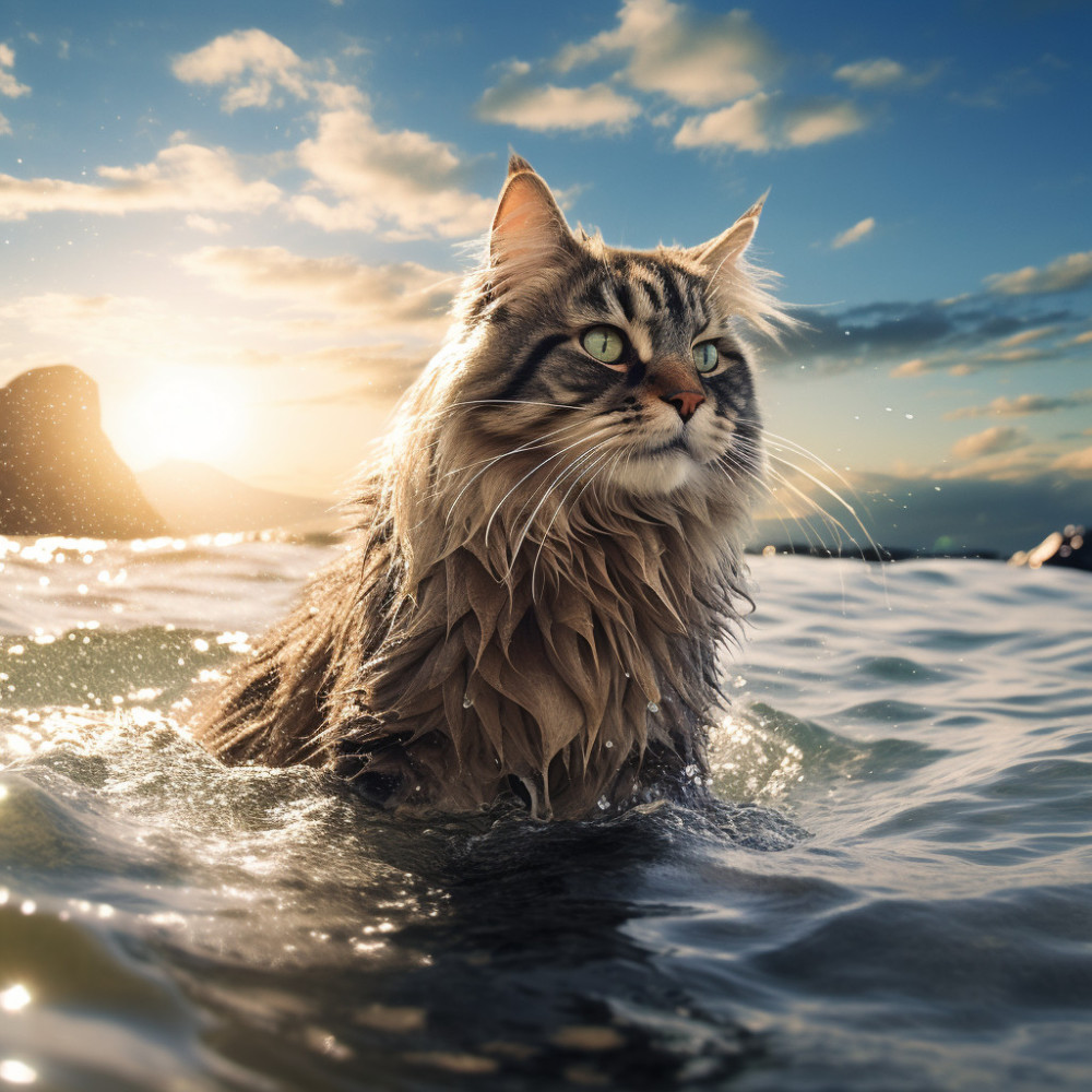 Serene Feline Oasis by the Ocean
