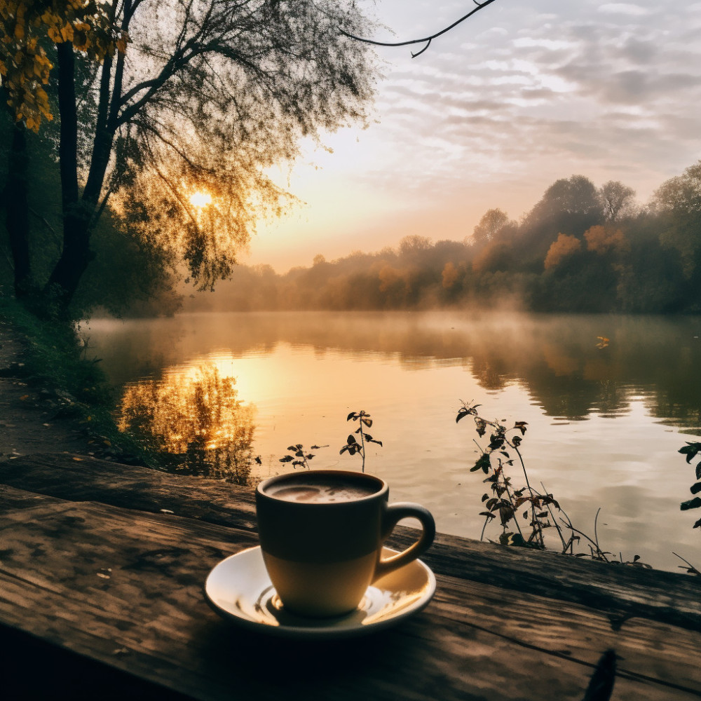 Mañana Brumosa Junto Al Río