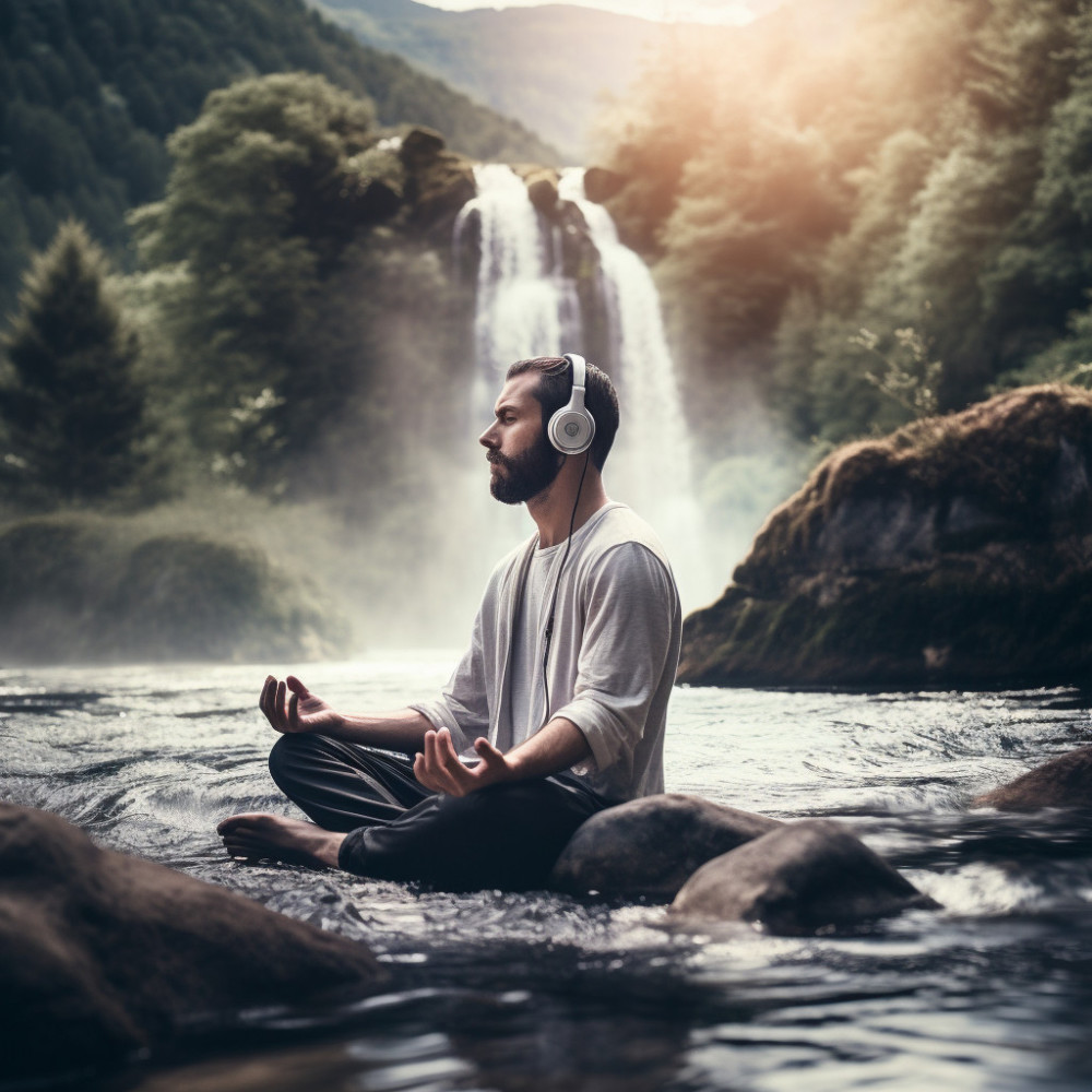 Meditation Waterfall Binaural Notes