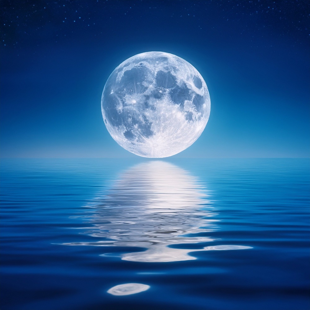 Moon's Caress On The Restful Shore