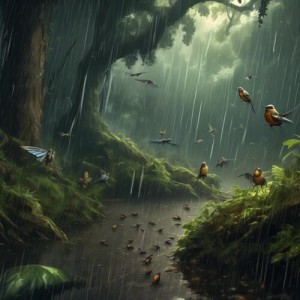 Album Meditative crickets and rain oleh Ambient