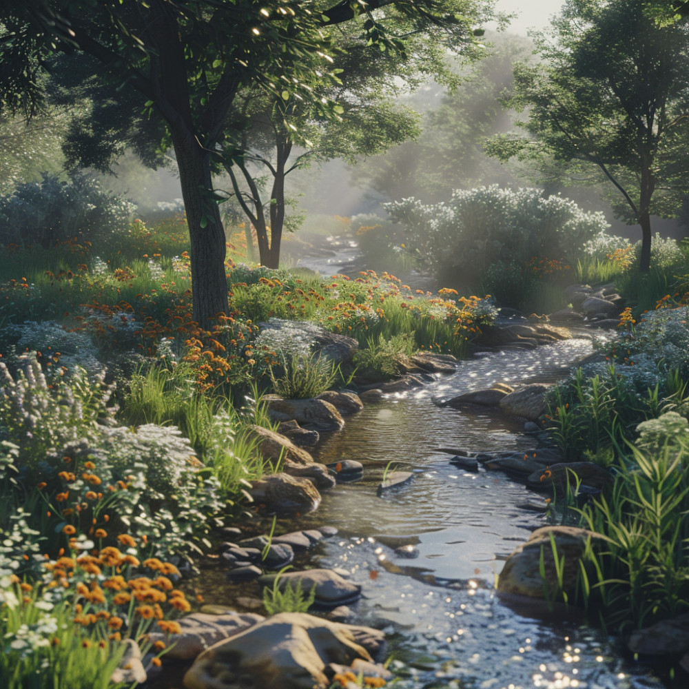 Tranquil Stream for Thoughtful Pause