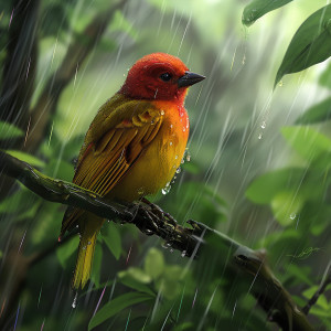 อัลบัม Relaxing Binaural Nature: Gentle Rain and Bird Sounds ศิลปิน Happy Sunday Morning Music