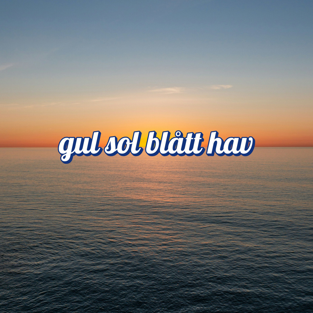 gul sol blått hav